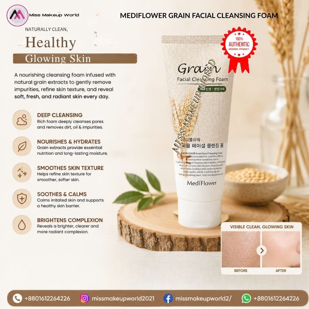 MEDIFLOWER Grain Facial Cleansing Foam 150 ml